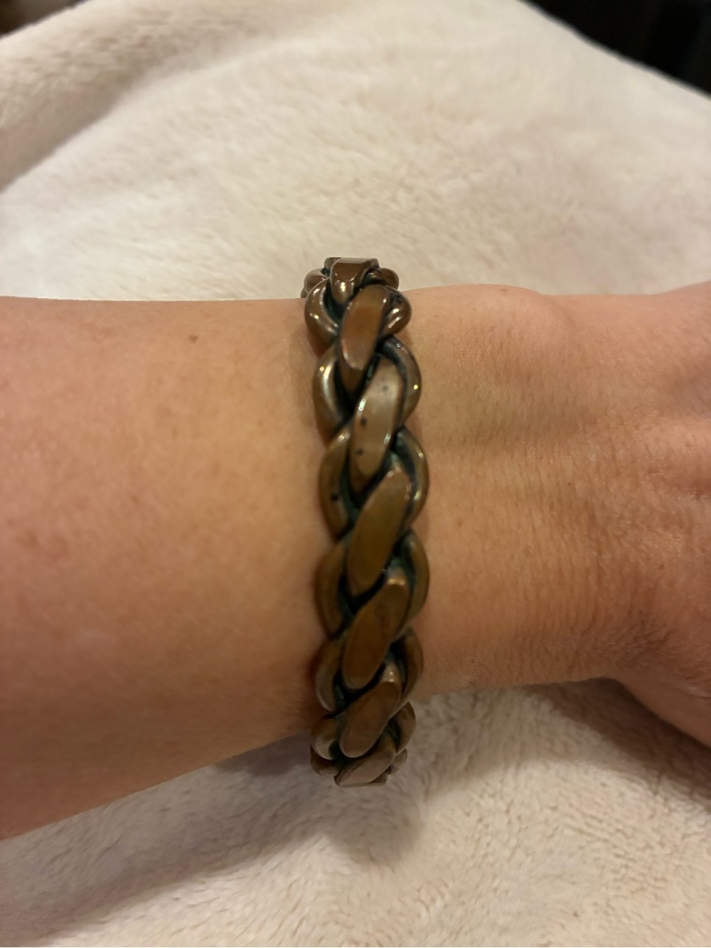 Vintage Solid Copper Braided Chain Bracelet